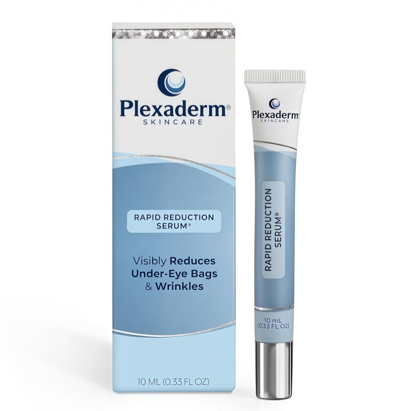 Plexaderm Rapid Reduction Eye Serum - Visibly Reduces Under-Eye Bags, Wrinkles, Dark Circles, Fine Lines & Crow's Feet Instantly, Anti Aging Wrinkle Remover for Face, Full Size Tube